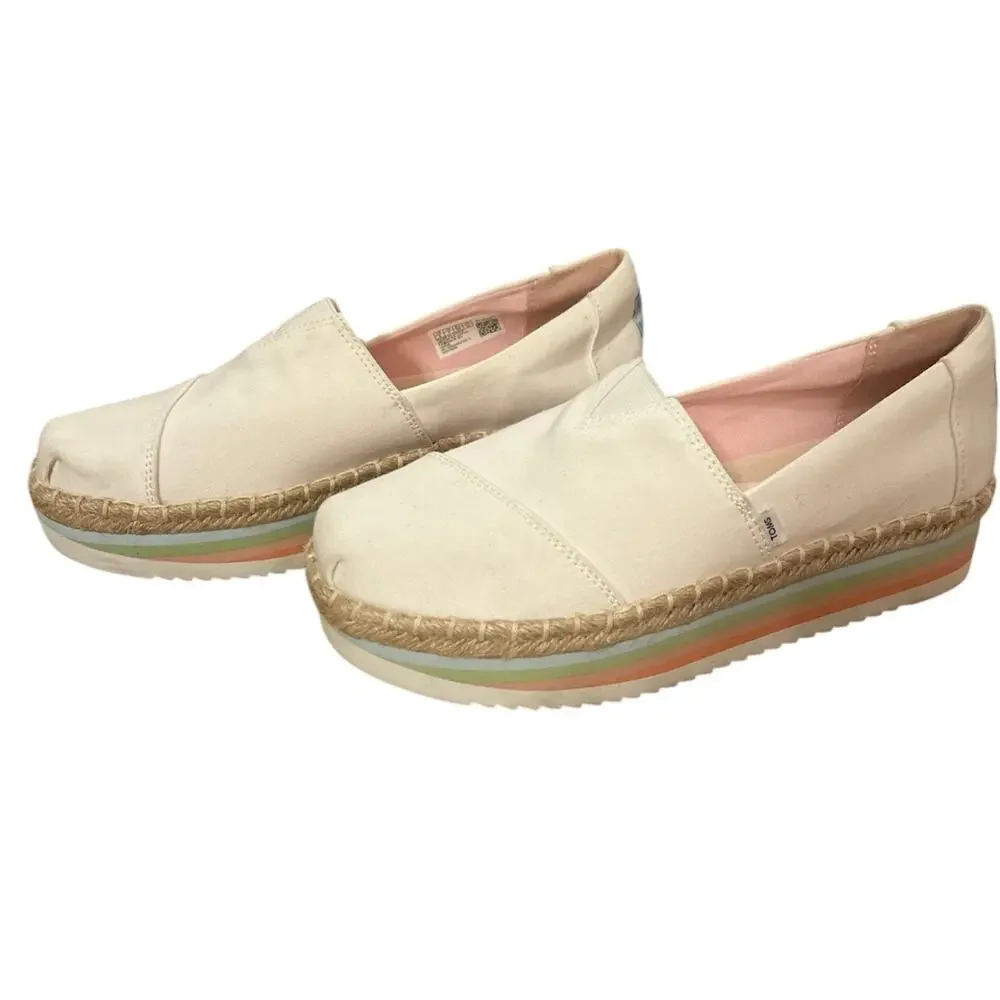 Tom’s Slip on platform women’s shoes size 9